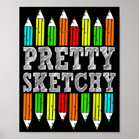 Poster Pretty Sketchy Artist Drawing Humor Sketching Colo (Devant)