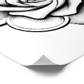 Poster Pretty Sugar Skull Image Black + White Art on Wall (Coin)