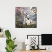Poster Pretty Unicorn, Castle and Rainbow  (Bureau à domicile)