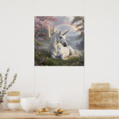 Poster Pretty Unicorn, Castle and Rainbow  (Cuisine)