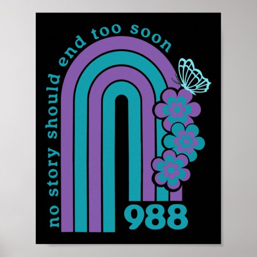 Poster Prévention 988 Aucune Histoire Ne Devrait Se Termi (Devant)