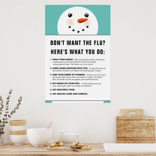 Poster prévention de la grippe (Cuisine)