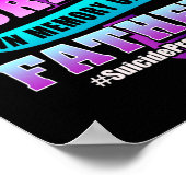 Poster Prévention Du Ruban Violet Turquoise Père (Coin)