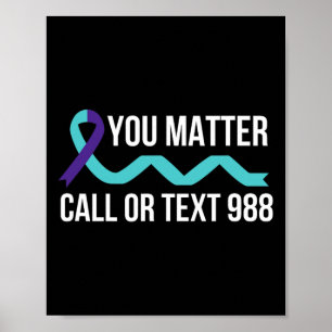 Poster Prévention du suicide 988 Chemise téléphonique - Y