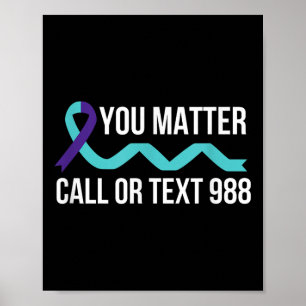 Poster Prévention du suicide 988 Chemise téléphonique - Y