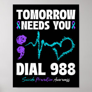 Poster Prévention du suicide 988 Demain aura besoin de vo