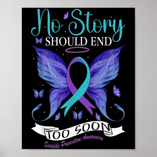 Poster Prévention du suicide - Aucune histoire ne devrait (Devant)