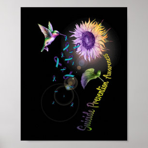 Poster Prévention du suicide Colibri de tournesol