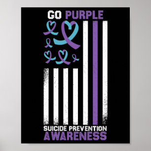 Poster Prévention du suicide drapeau américain Sensibilis