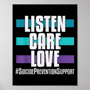 Poster Prévention du suicide Écouter Soin Amour _ Je Pour