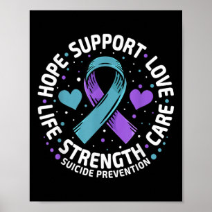 Poster Prévention du suicide Espoir soutenir l'amour Vie