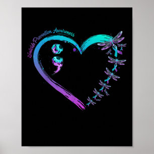 Poster Prévention du suicide Papillon Cœur Amour