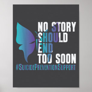Poster Prévention du suicide pas trop tôt _ I pour les su