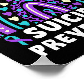 Poster Prévention du suicide problème Ruban Rainbo (Coin)