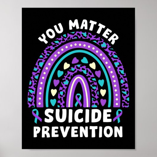 Poster Prévention du suicide problème Ruban Rainbo (Devant)