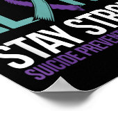 Poster Prévention du suicide Ruban sarcelle violet Suprt (Coin)