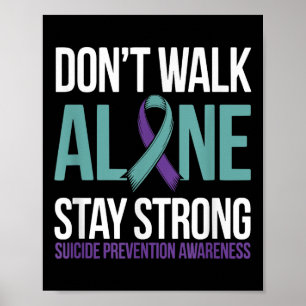 Poster Prévention du suicide Ruban sarcelle violet Suprt