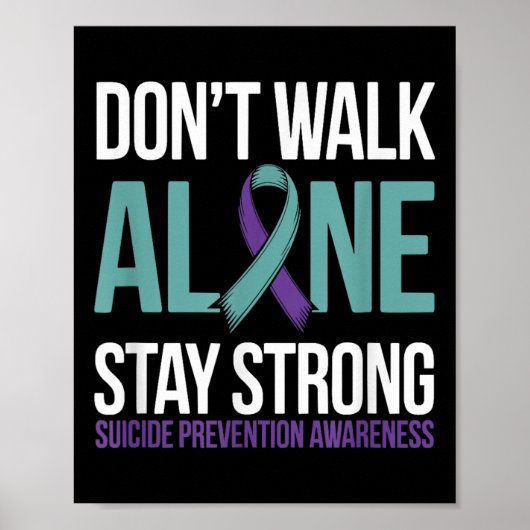Poster Prévention du suicide Ruban sarcelle violet Suprt (Devant)