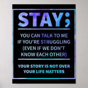 Poster Prévention du suicide Semicolon Santé mentale