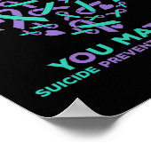 Poster Prévention du suicide Sensibilisation Coeur Ruban  (Coin)