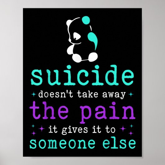 Poster Prévention du suicide Sensibilisation Douleur du s (Devant)