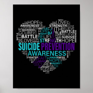 Poster Prévention du suicide Sensibilisation Lutte Espoir