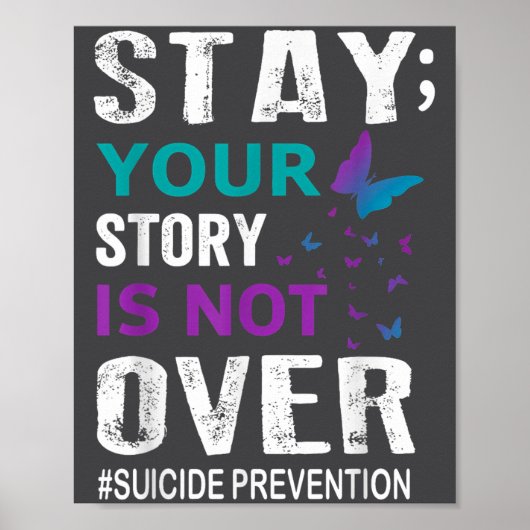 Poster Prévention du suicide Sensibilisation Restez L'his (Devant)