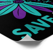 Poster Prévention du suicide Sensibilisation Turquoise & (Coin)