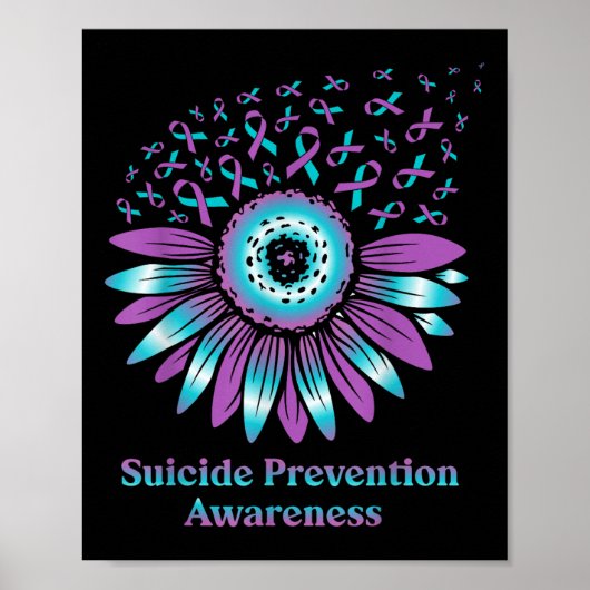 Poster Prévention du Suicide Sensibilisation Turquoise &  (Devant)