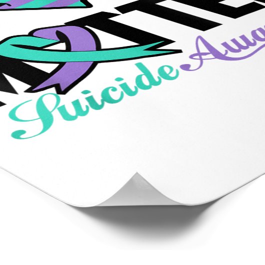 Poster Prévention du suicide Sensibilisation Turquoise Vi (Coin)