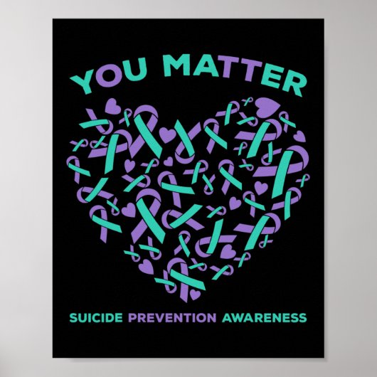 Poster Prévention du suicide Sensibilisation Turquoise Vi (Devant)