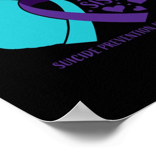 Poster Prévention du Suicide Sœur en Mémoire Affectueuse (Coin)