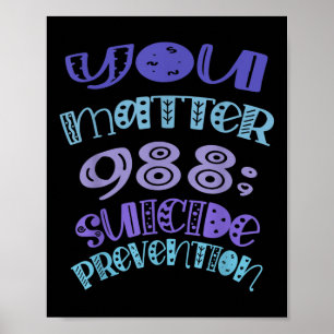 Poster Prévention du suicide Vous 988 Santé mentale