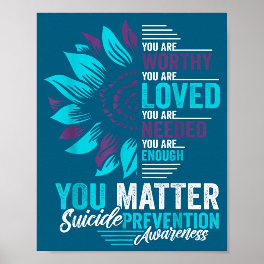Poster Prévention du suicide Vous êtes digne d'amour (Devant)