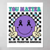 Poster Prévention du suicide Vous Problème Turquoise Purp (Devant)