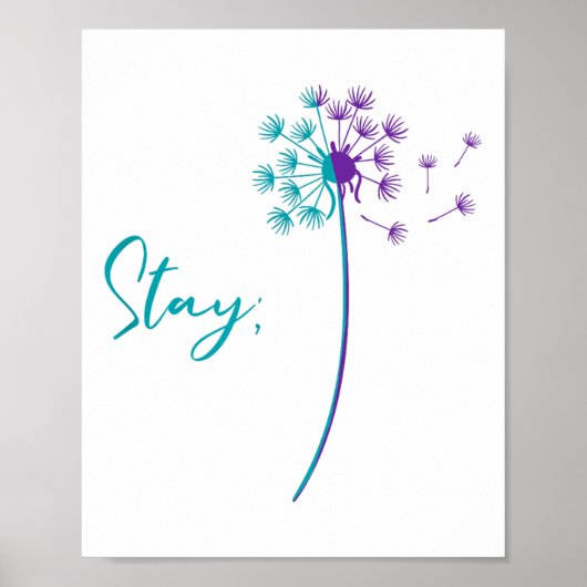 Poster Prévention Suicide Dandelion Turquoise Et Violet S (Devant)