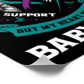 Poster Prévention turquoise du suicide par le ruban viole (Coin)