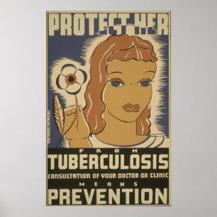 Poster Prévention vintage de la tuberculose