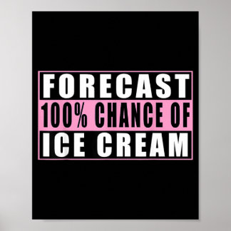 Poster Prévision 100 Chance De Crème Glacée Citation Drôl