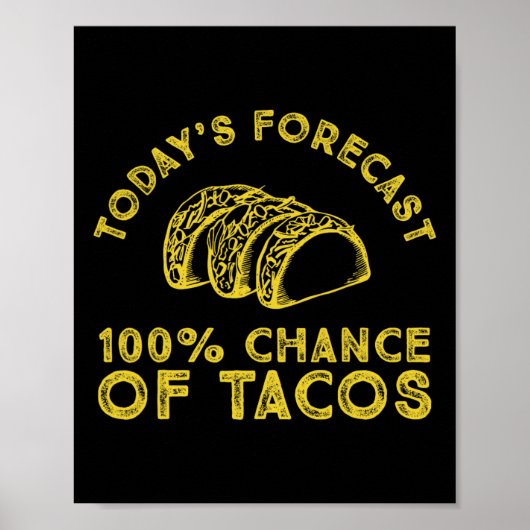 Poster Prévision d'aujourd'hui 100% chance de Tacos (Devant)