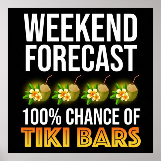 Poster Prévisions de week-end - 100% de chances de bars T (Devant)