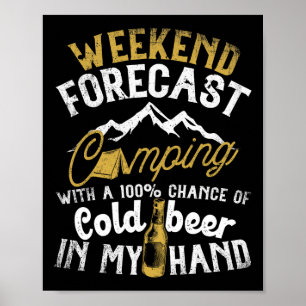 Poster Prévisions de week-end camping avec risque de bois