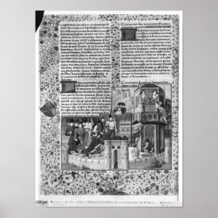 Poster Priam observant la reconstruction de Troie