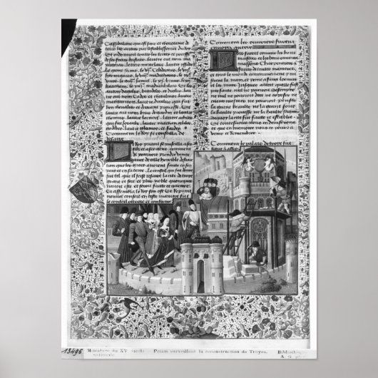 Poster Priam regarde la reconstruction de Troy (Devant)