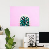 Poster Prickley Cactus sur rose (Bureau à domicile)