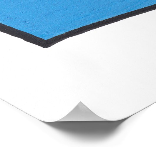 Poster Prickly Pear, trois cactus lobés, dessin décalé (Coin)