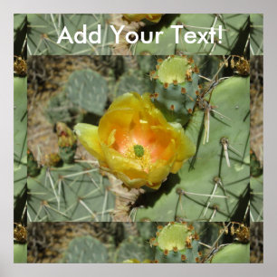Poster Pricky Pear Green Yellow Bloom