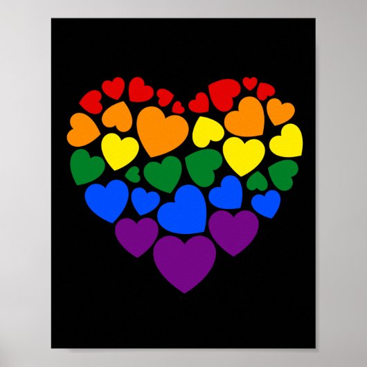 Poster Pride- gay arc-en-ciel coeur de l'amour (Devant)
