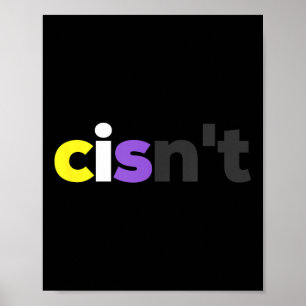 Poster Pride Lgbtq Non-binaire Cisnt - Lgbt Non Drôle