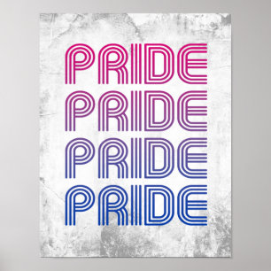 Poster Pride rétro bisexuelle